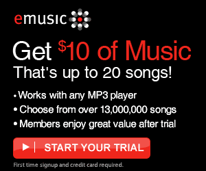 emusic Free Trial: Get $10 of Music